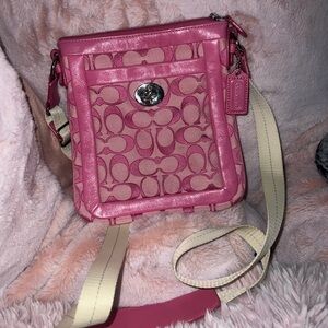 Coach Pink Signature Crossbody Bag Handbag Vintage Y2k Barbie
